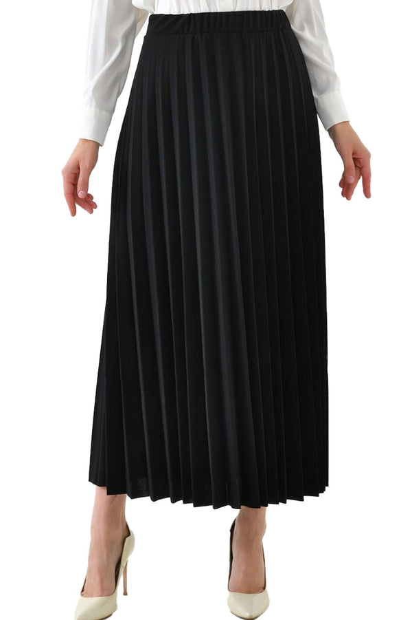 Hijab-Kleidung-  Damenkleidung Faltenrock mit elastischem Bund
