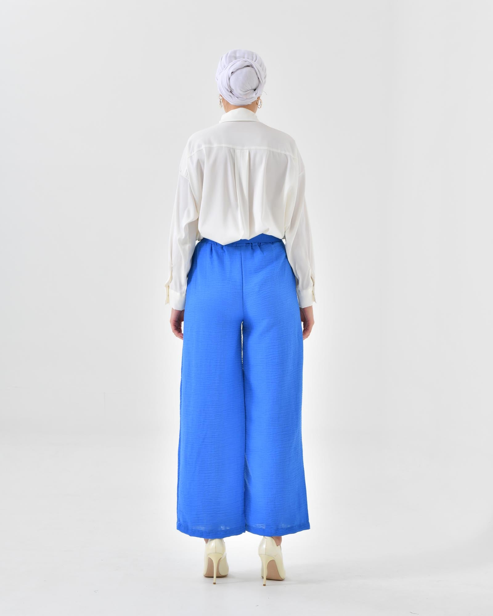 Hijab- Hose mit weitem Bein Damen Damenkleidung mit elastischem Bund und mit Gürtel