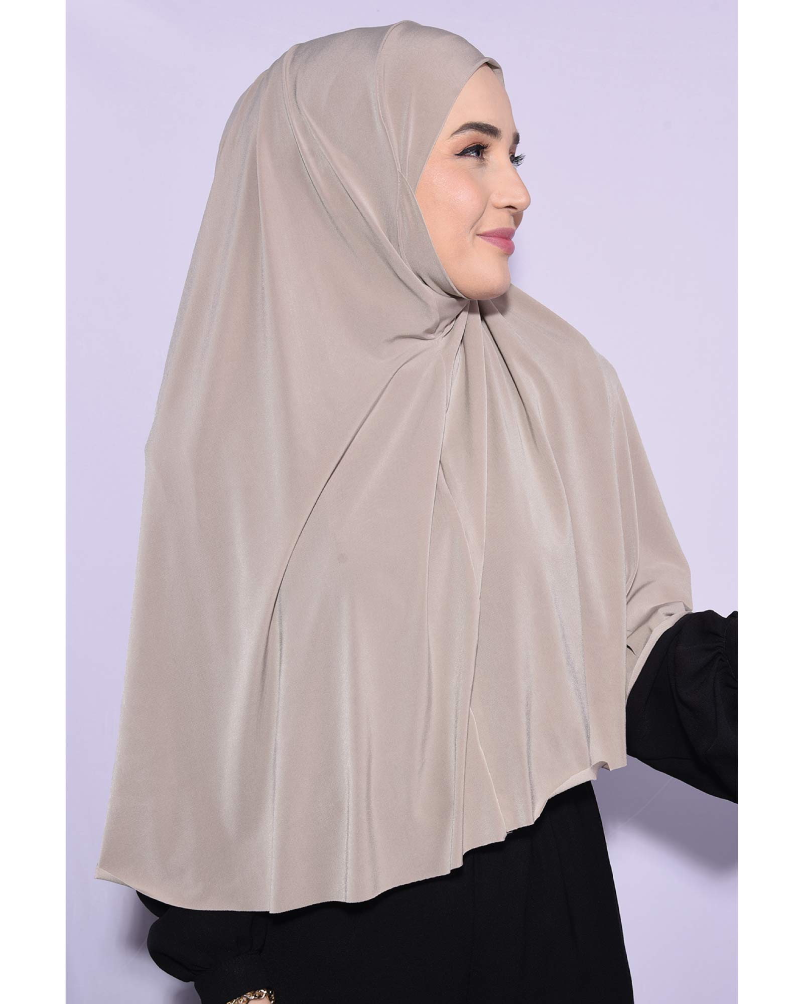 Langer, Verschleierbarer  Hijab/Kopftuch Beige