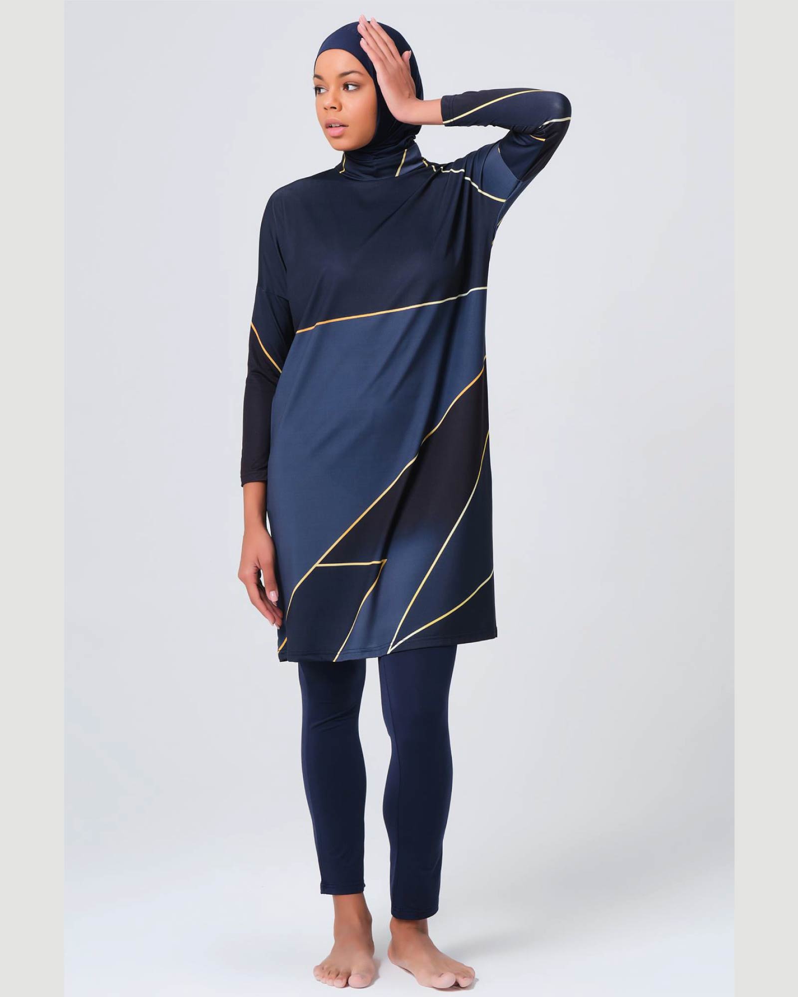 Damen-Hijab- Burkini/Badeanzug mit Gold Details  5er Set