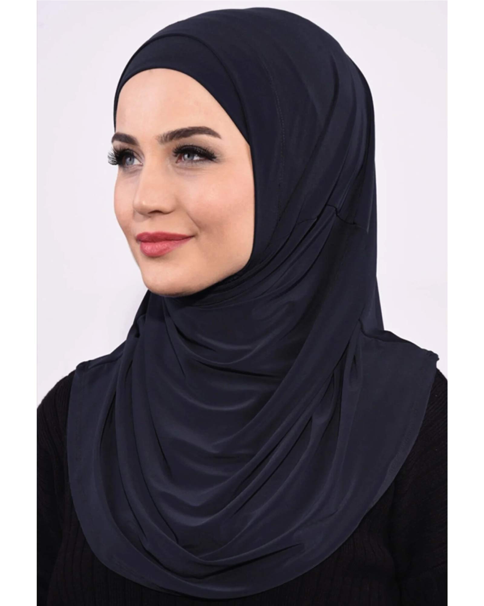 Hijabi Kopftuch Schwarz mit Bonnett Schwarz