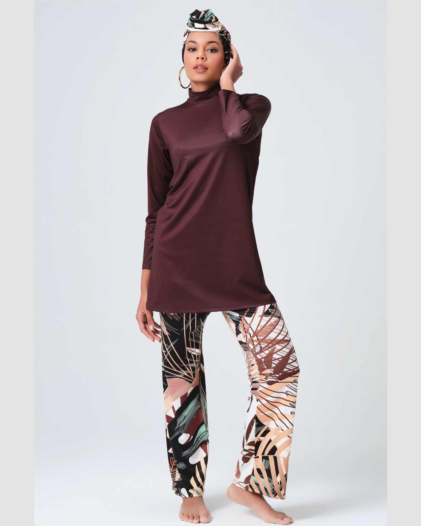 Hijab-Badeanzug mit Amazon Muster 5er Set