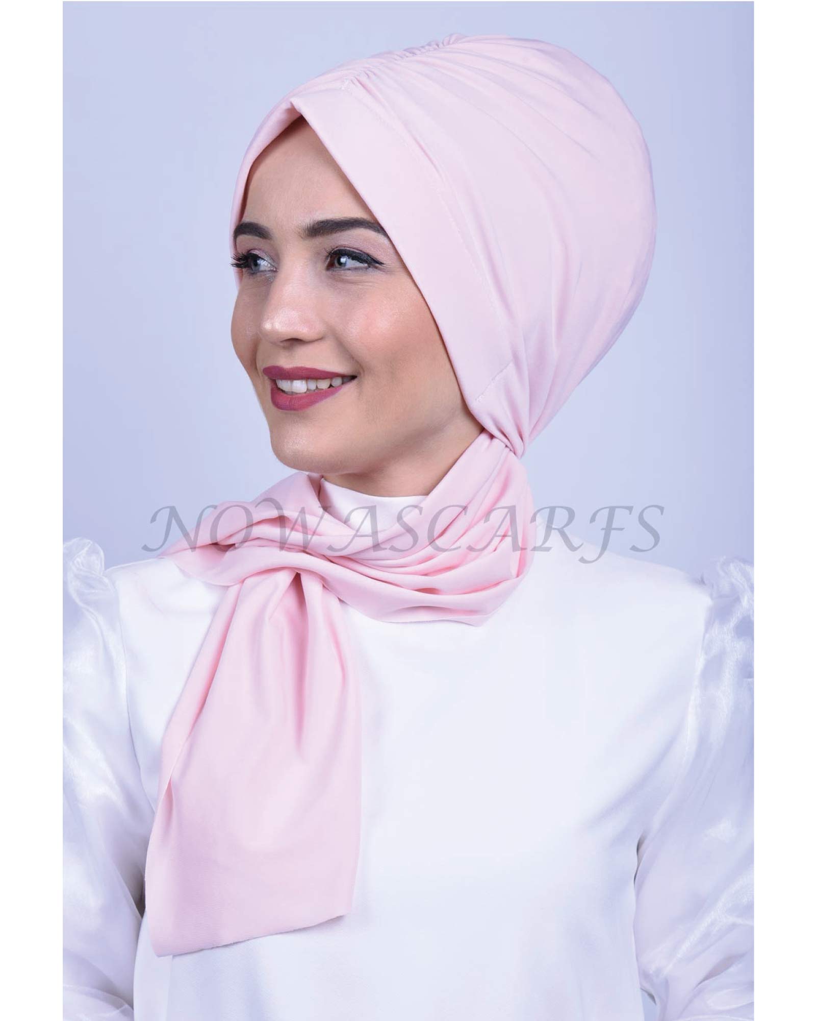 Bonnet aus gekämmter Baumwolle mit Raffung Pink