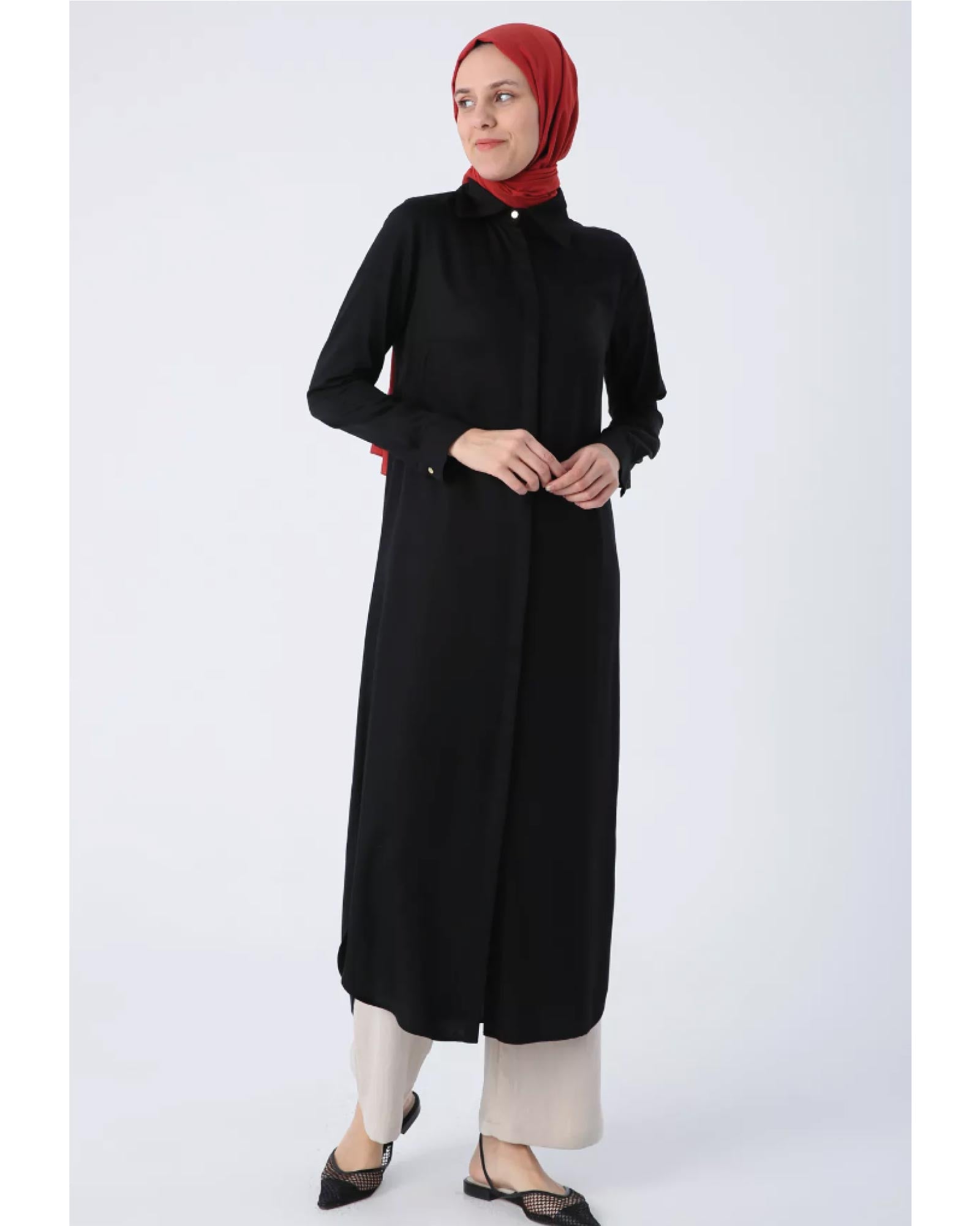 Hijab- Versteckte Falten Kleid Tunika