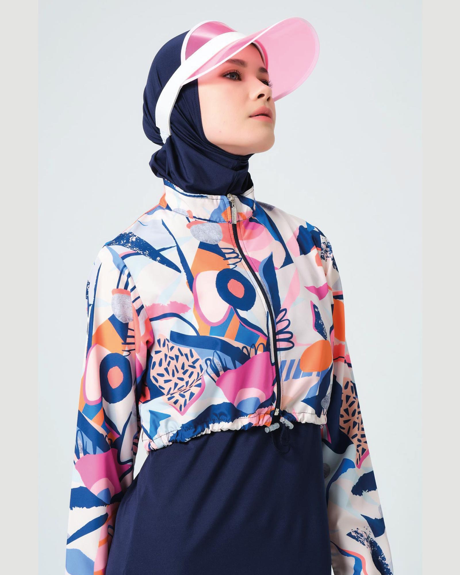 Gemusterter Hijab-Badeanzug mit kurzem Schnitt 6er Set