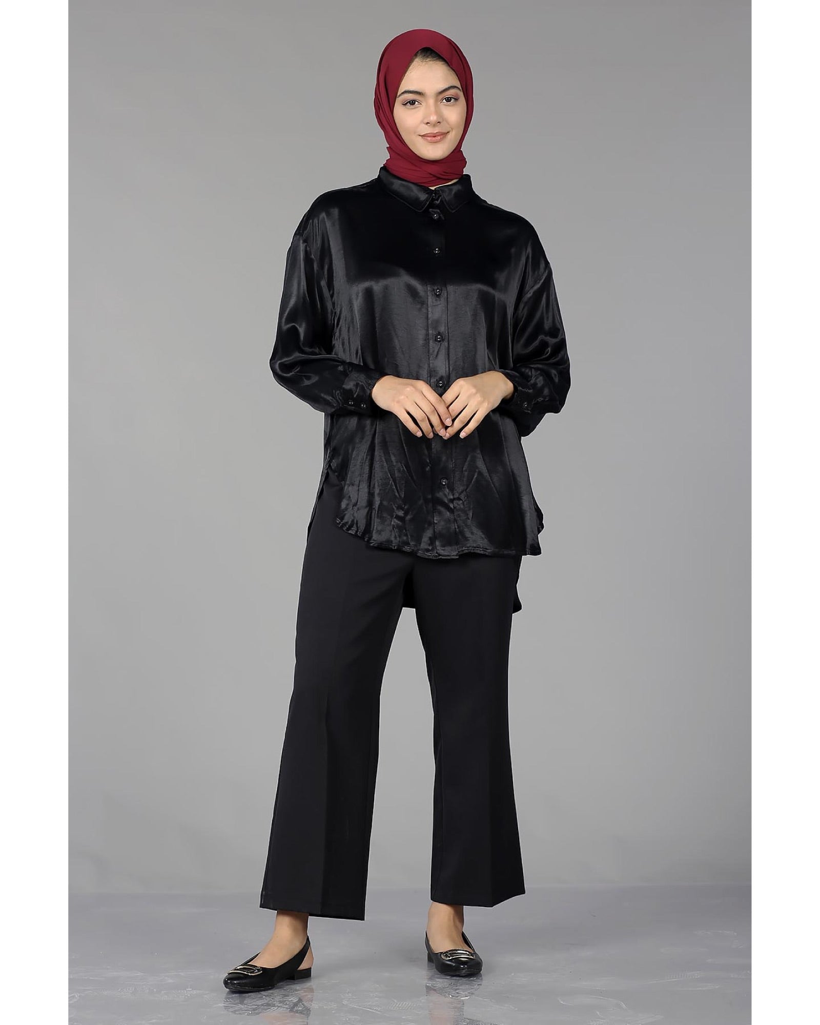 Hijab- Oversize Satin Hemd