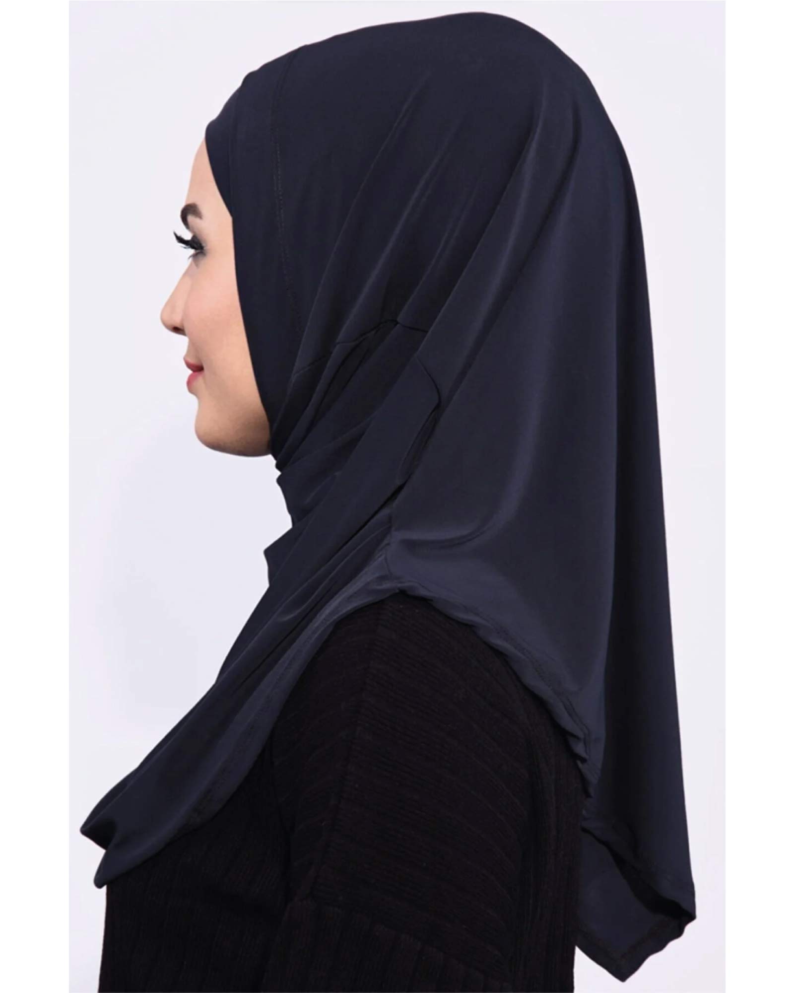 Hijabi Kopftuch Schwarz mit Bonnett Schwarz