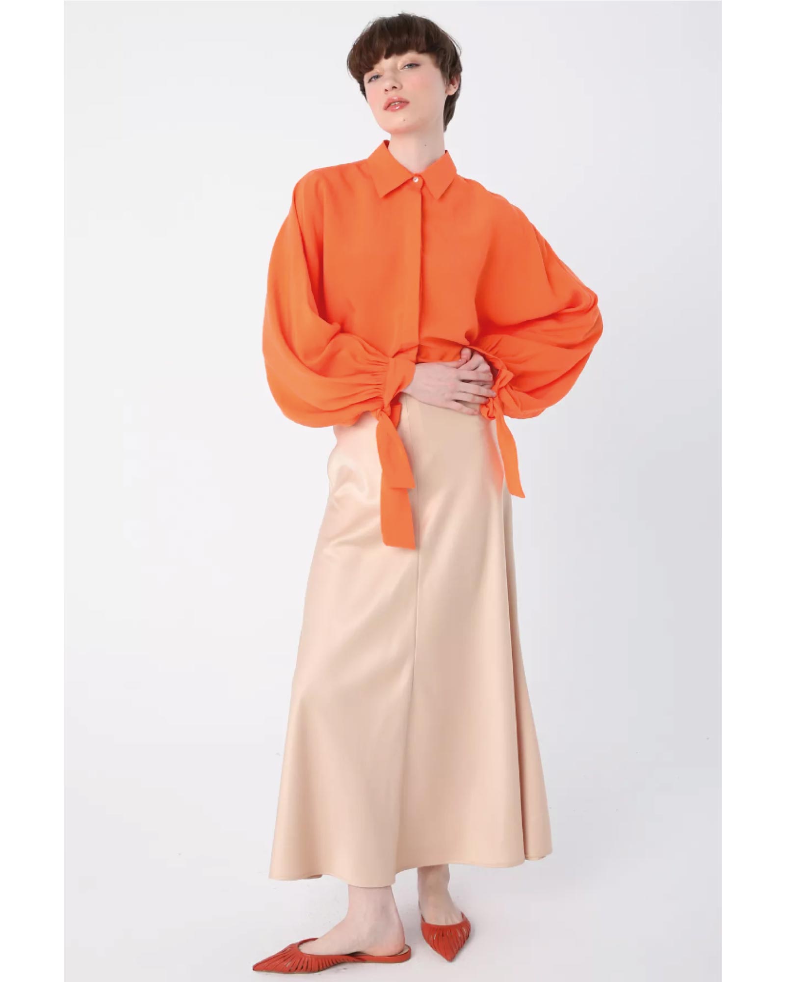 Hijab Satin A-line Skirt with Zipper