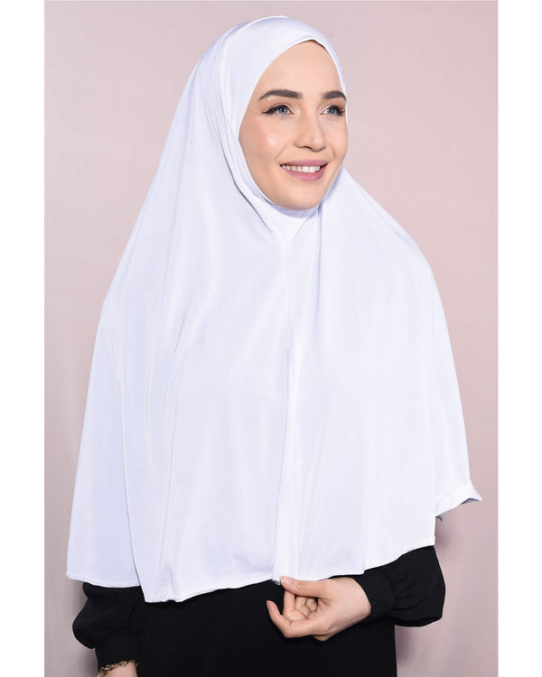 Langer, Verschleierbarer  Hijab/Kopftuch Weiß