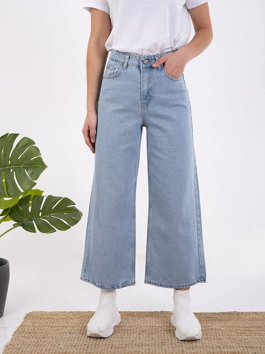Kot pantolon - geniş paça - kırpılmış