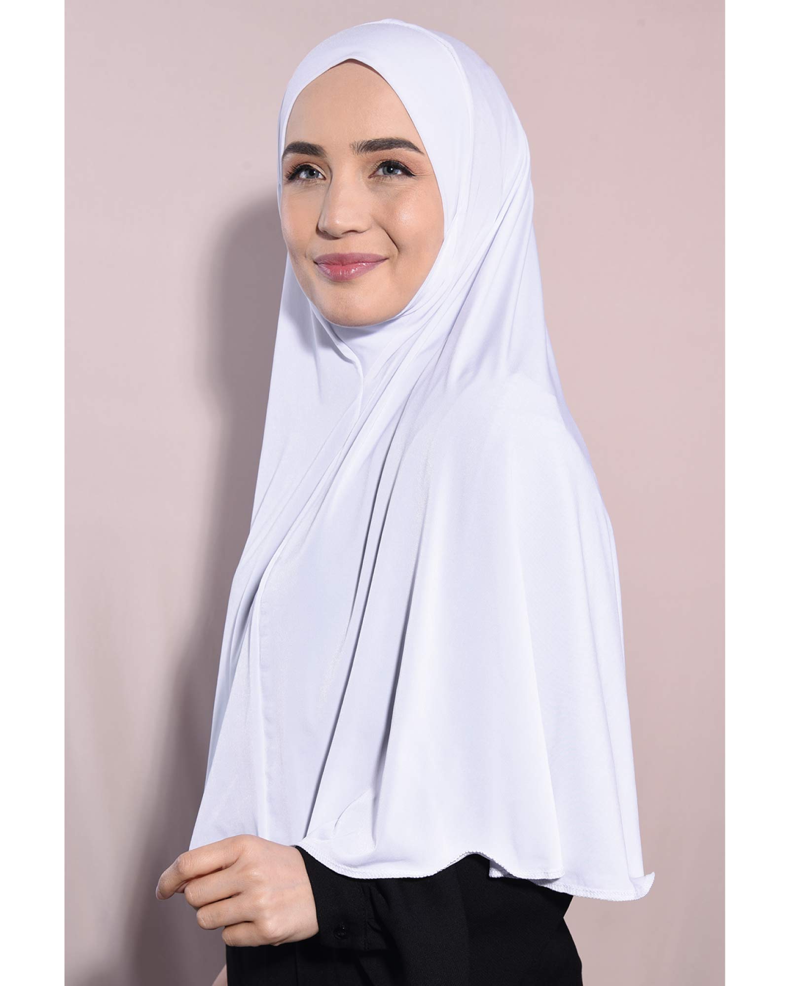 Langer, Verschleierbarer  Hijab/Kopftuch Weiß