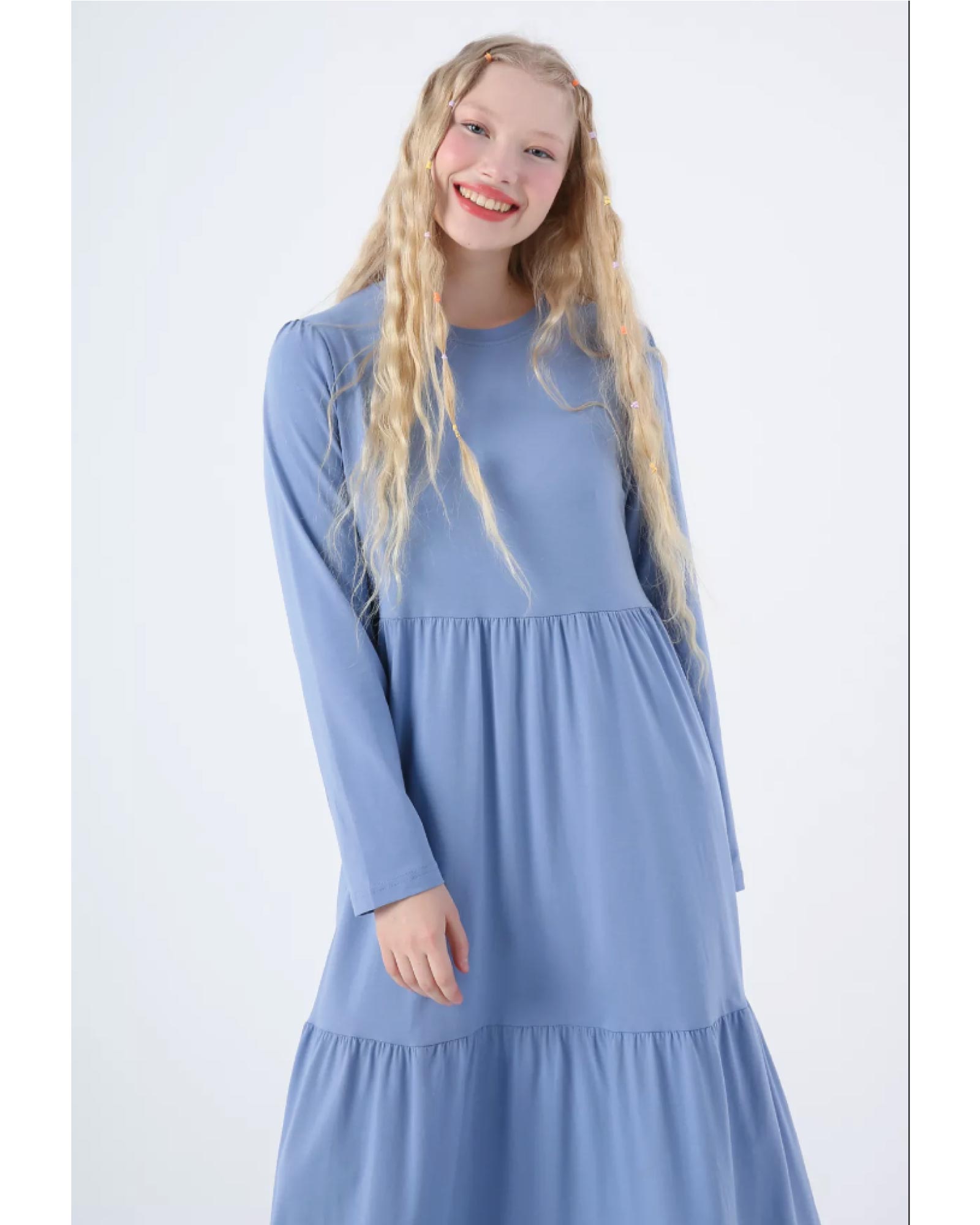 Hijab Luftiges Sommerkleid mit verspielten Rüschen und praktischen Taschen