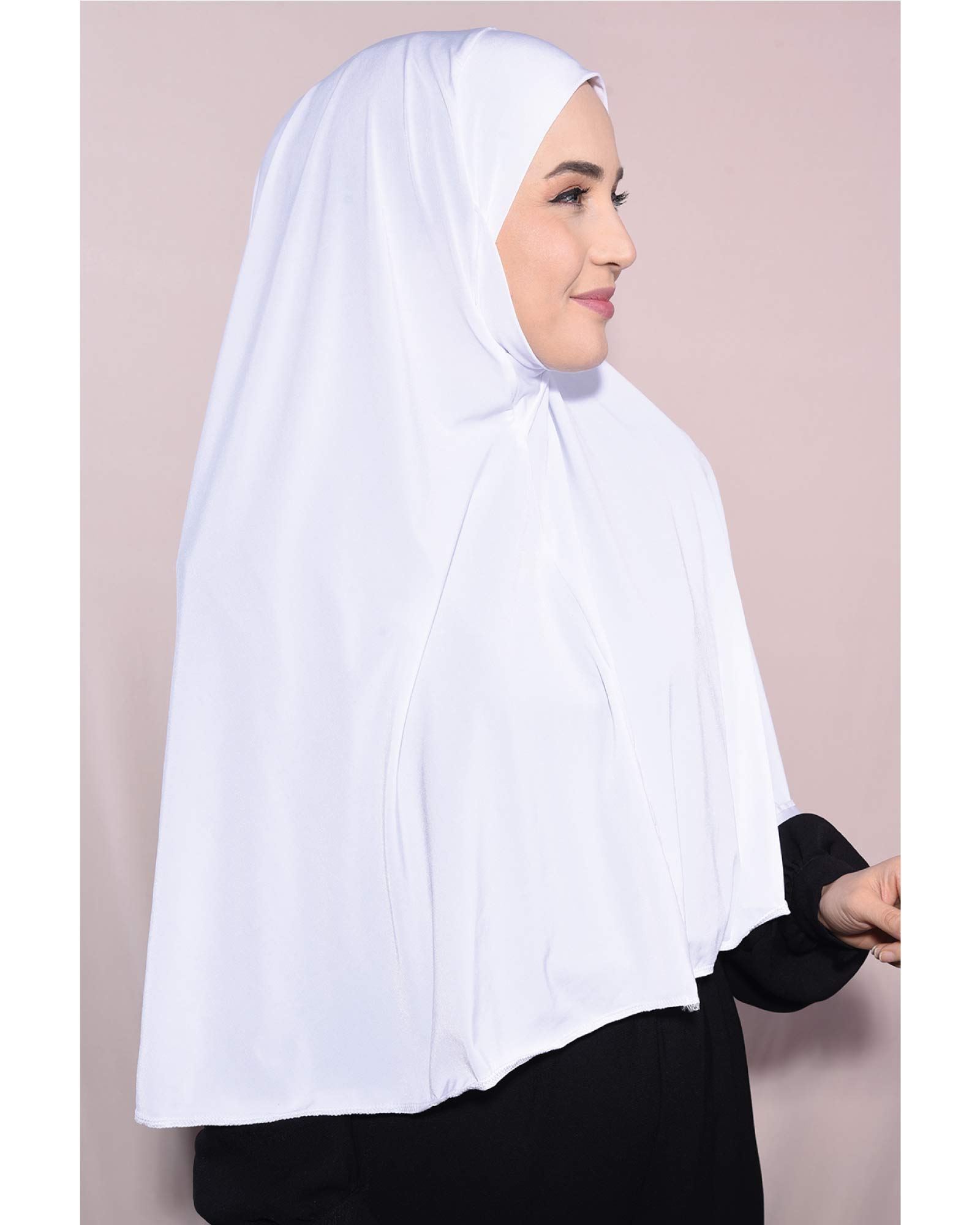 Langer, Verschleierbarer  Hijab/Kopftuch Weiß