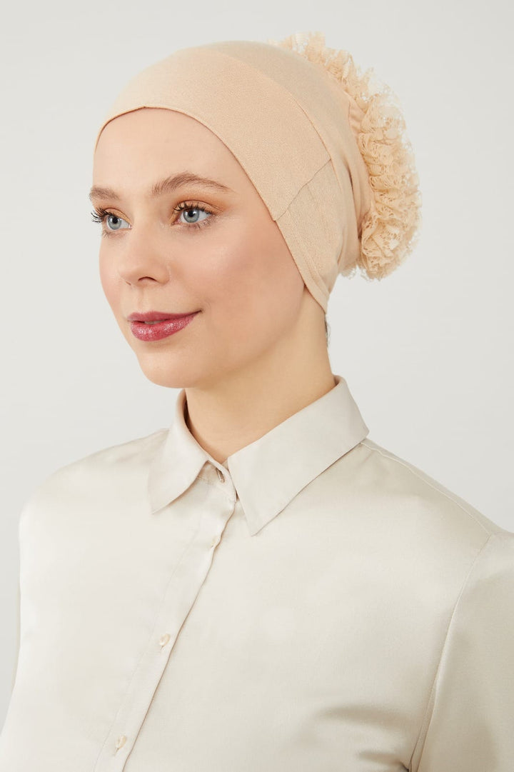 Nahtlose Rüschen-Unterhaube-Bonnet mit Silikon