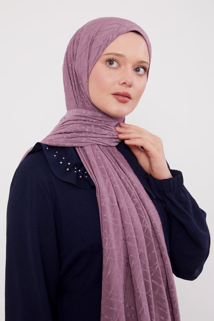 Premium Jersey Jacquard Schal- Blickdicht