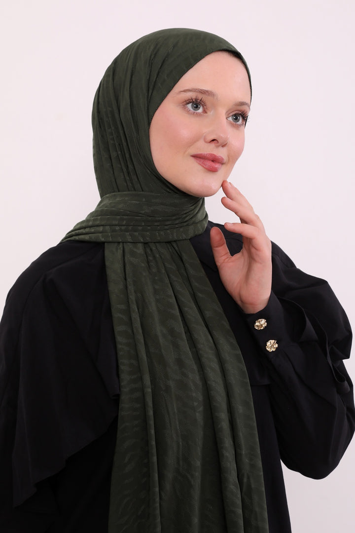 Premium Jersey Jacquard Schal- Blickdicht