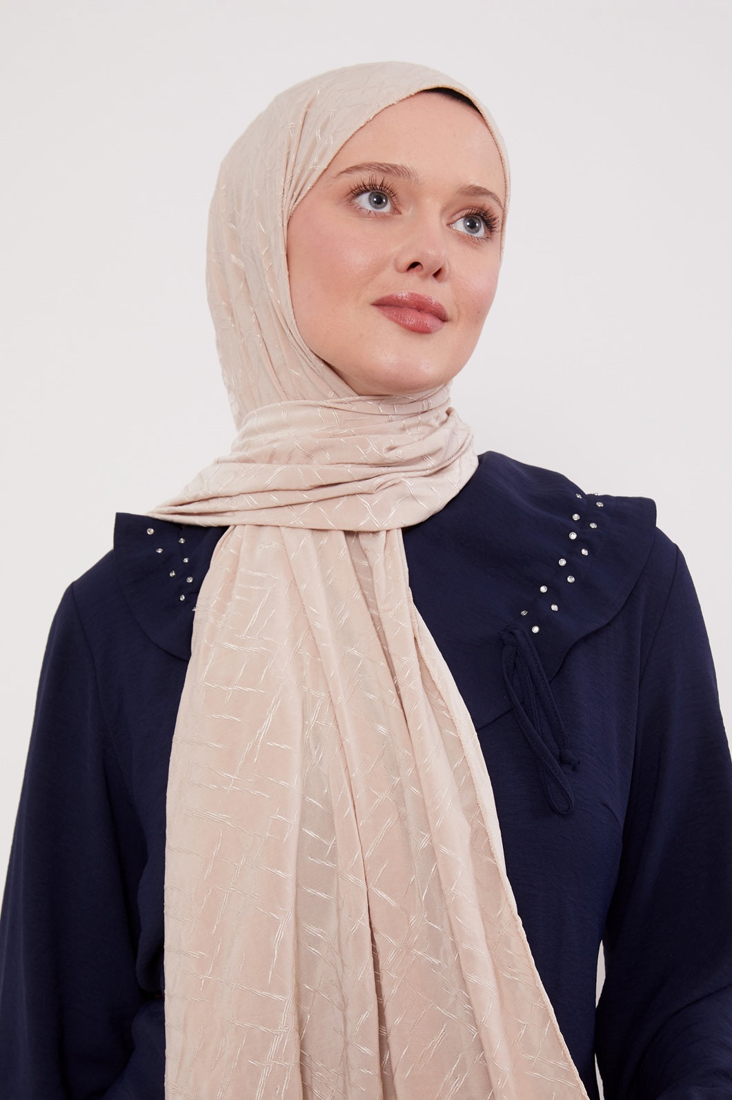 Premium Jersey Jacquard Schal- Blickdicht