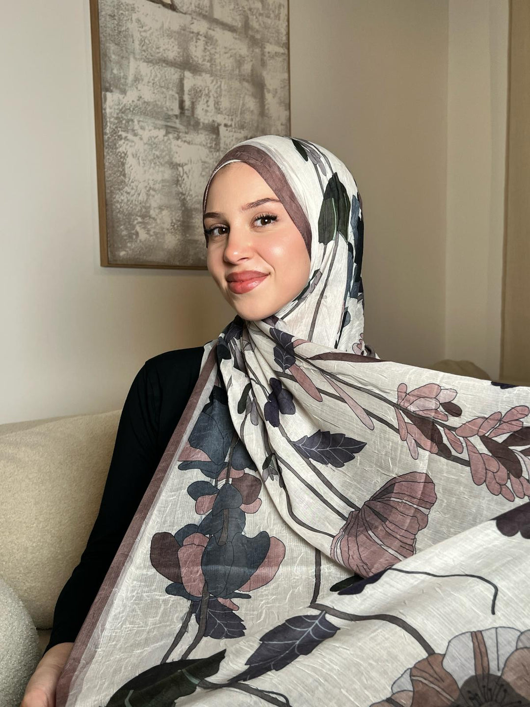 Gemusterter Bambus-Crash Schal-Leicht &amp; Natürlich