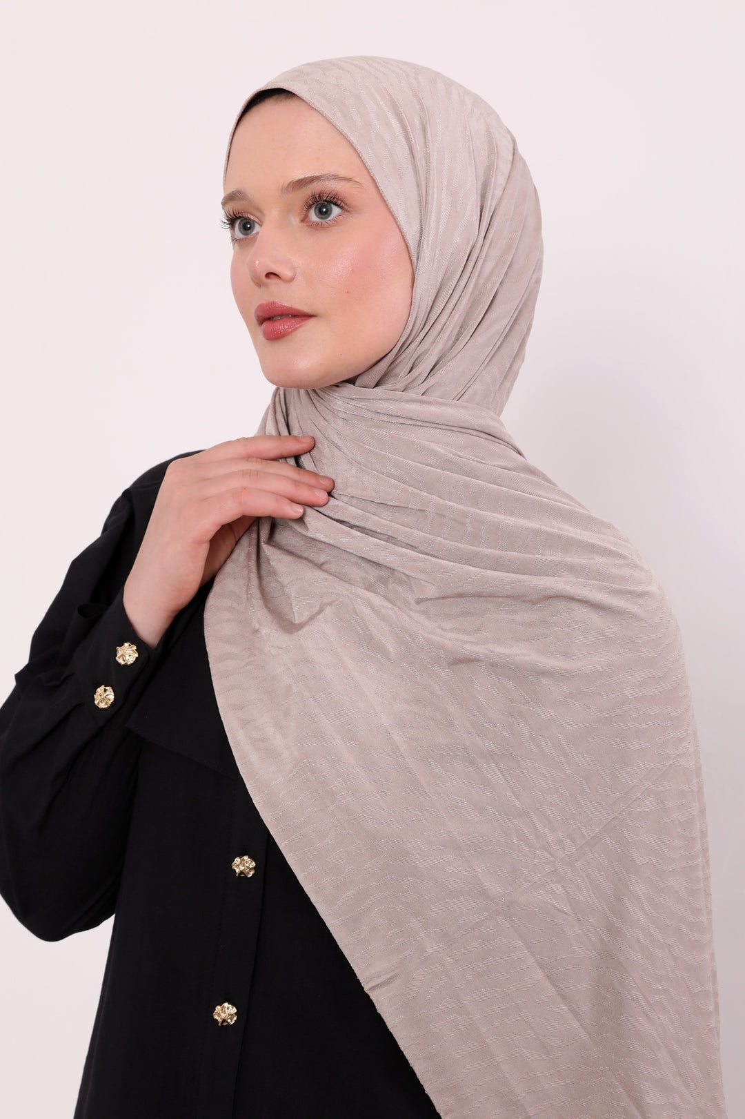 Premium Jersey Jacquard Schal- Blickdicht