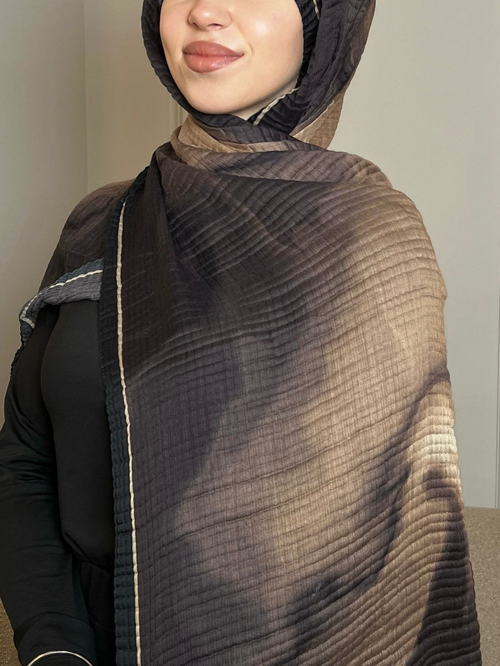 Gemusterter Baumwoll-Musselin-Schal