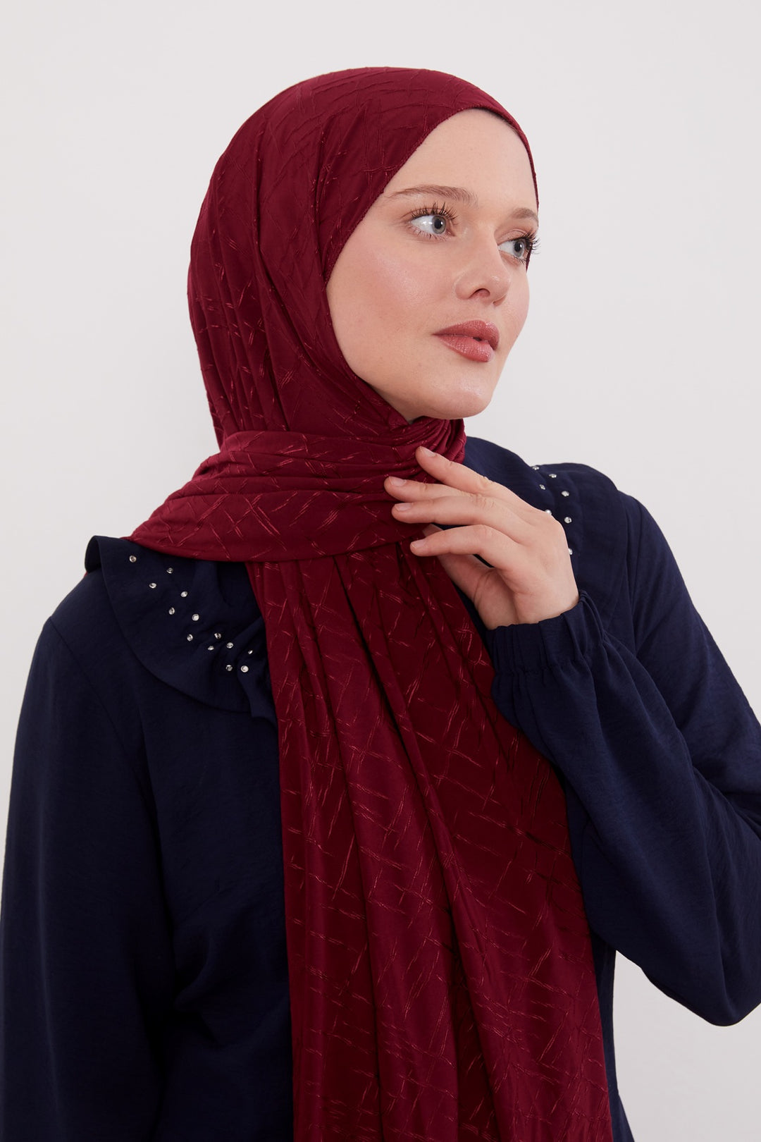 Premium Jersey Jacquard Schal- Blickdicht
