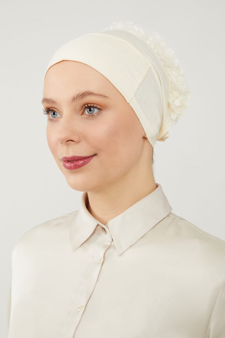 Nahtlose Rüschen-Unterhaube-Bonnet mit Silikon