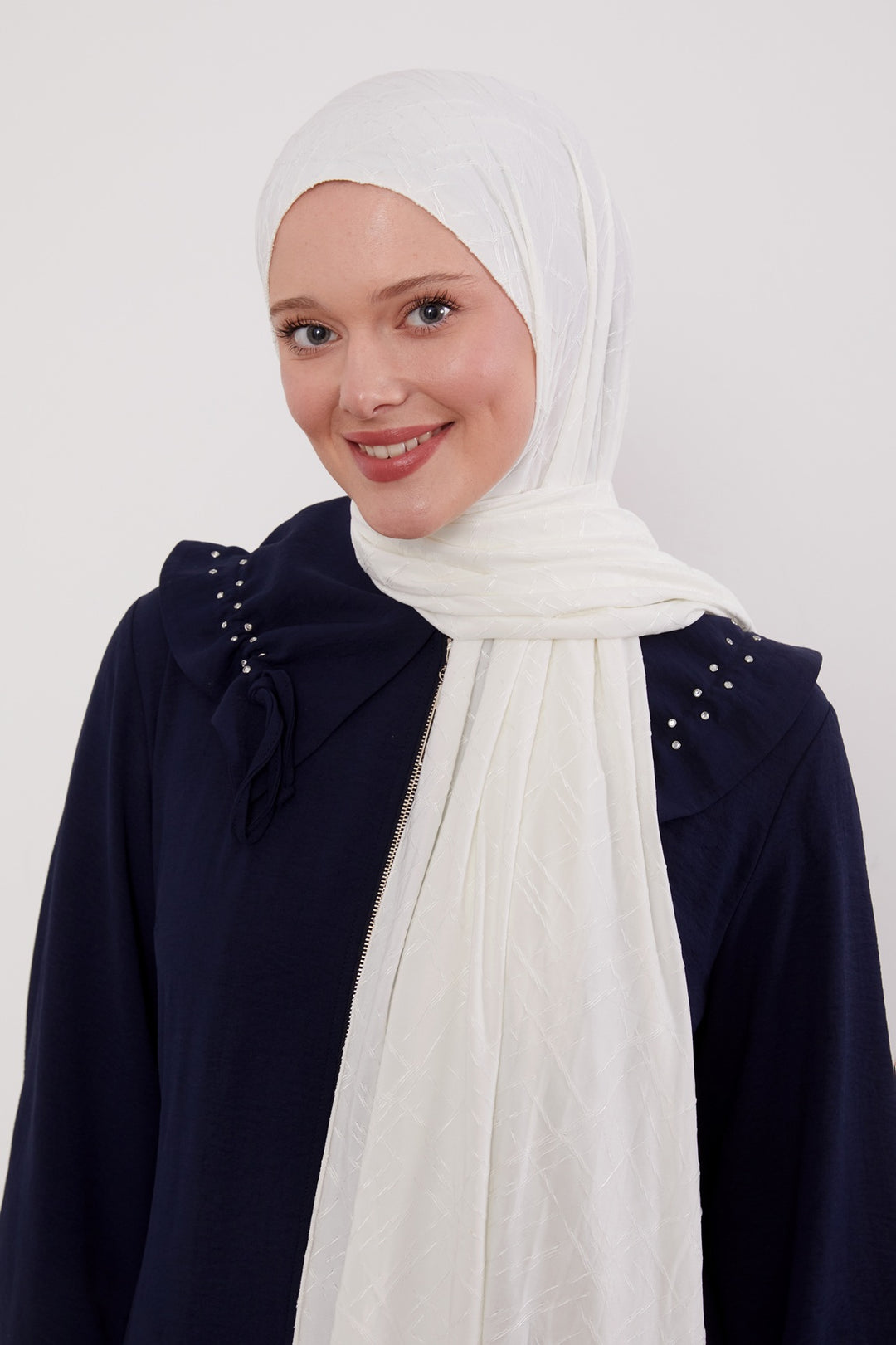 Premium Jersey Jacquard Schal- Blickdicht