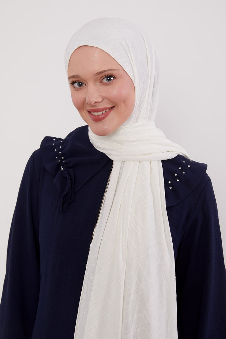 Premium Jersey Jacquard Schal- Blickdicht