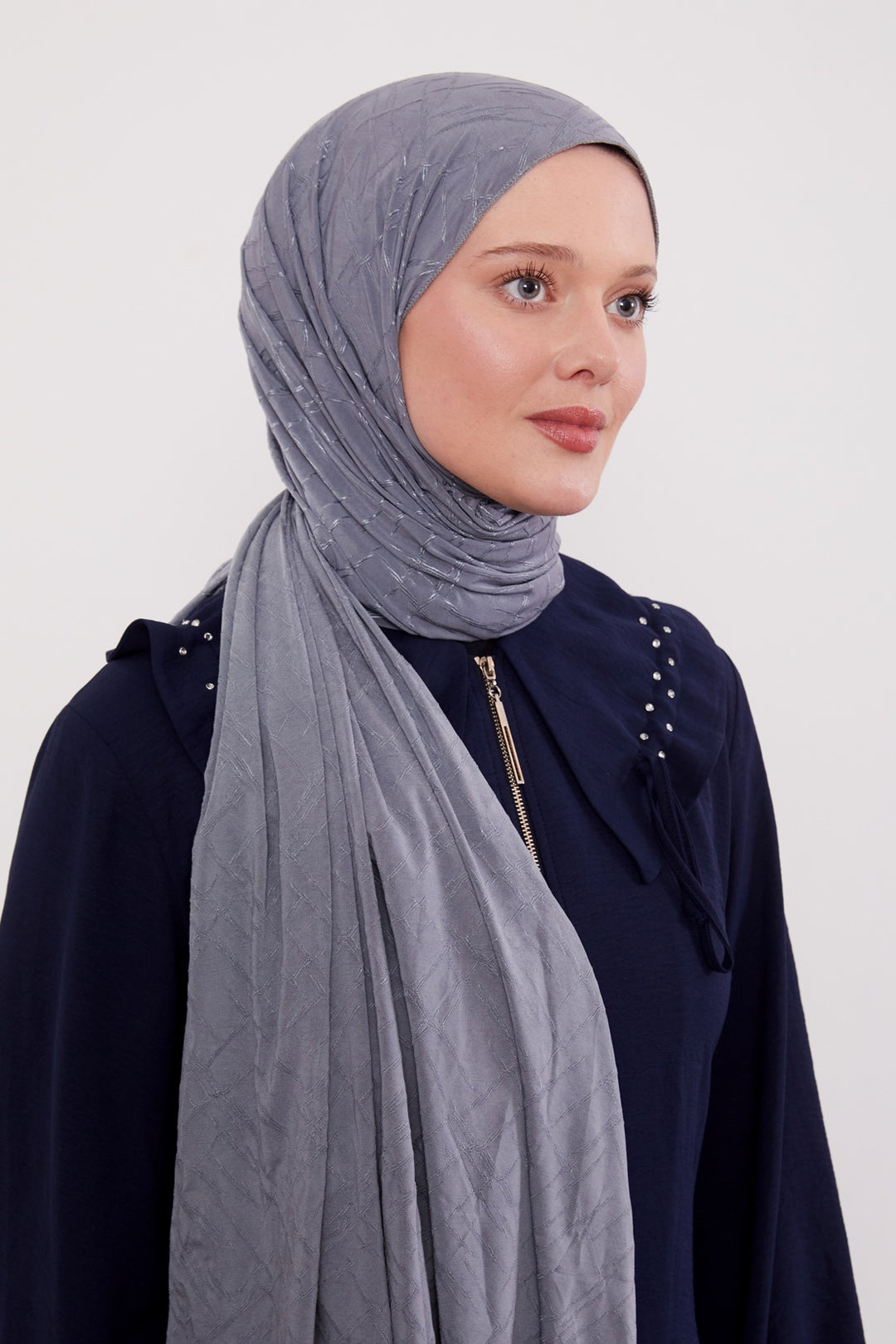 Premium Jersey Jacquard Schal- Blickdicht
