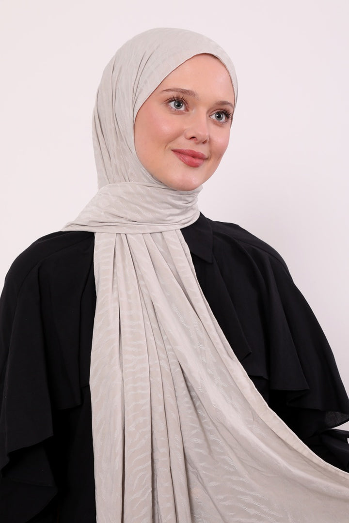 Premium Jersey Jacquard Schal- Blickdicht