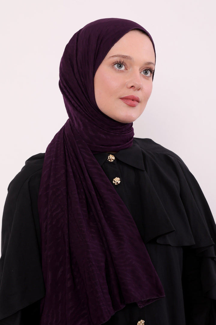 Premium Jersey Jacquard Schal- Blickdicht