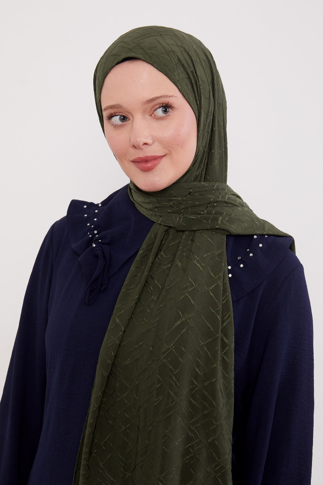 Premium Jersey Jacquard Schal- Blickdicht