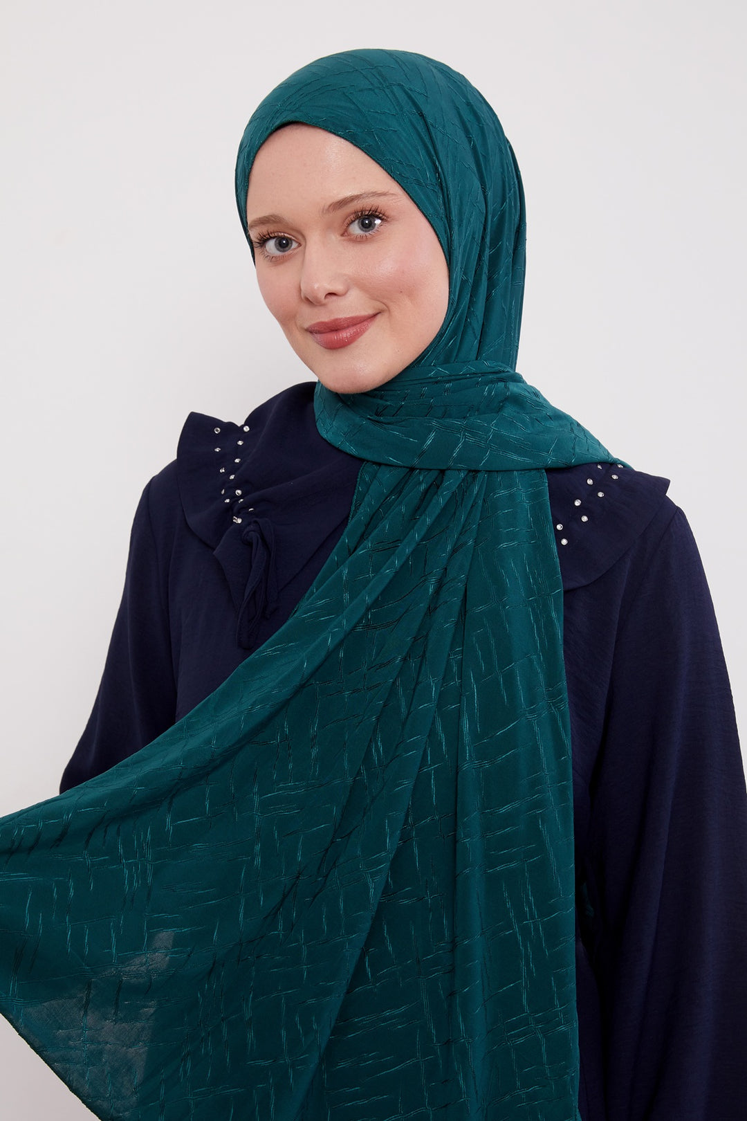 Premium Jersey Jacquard Schal- Blickdicht