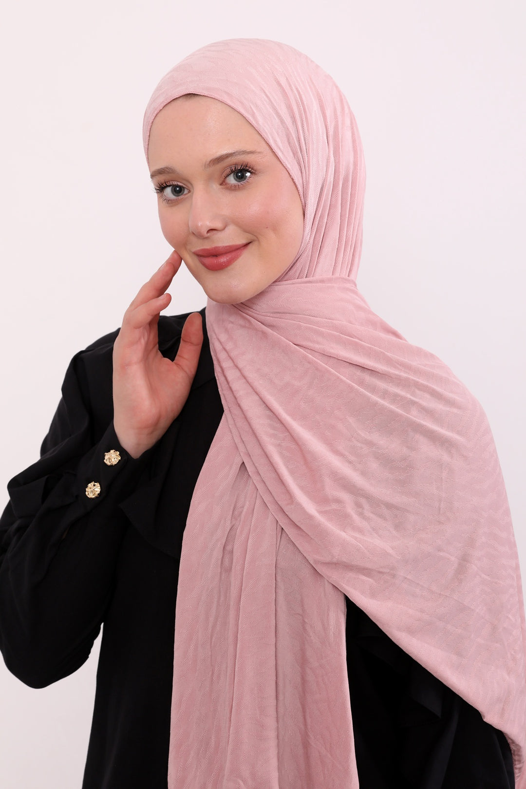 Premium Jersey Jacquard Schal- Blickdicht