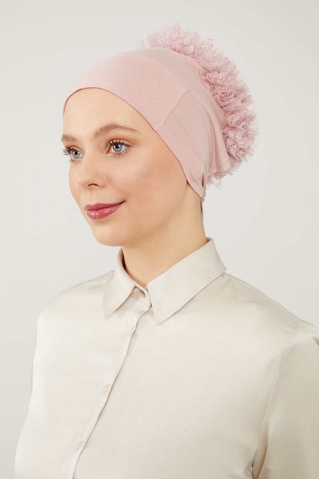 Nahtlose Rüschen-Unterhaube-Bonnet mit Silikon