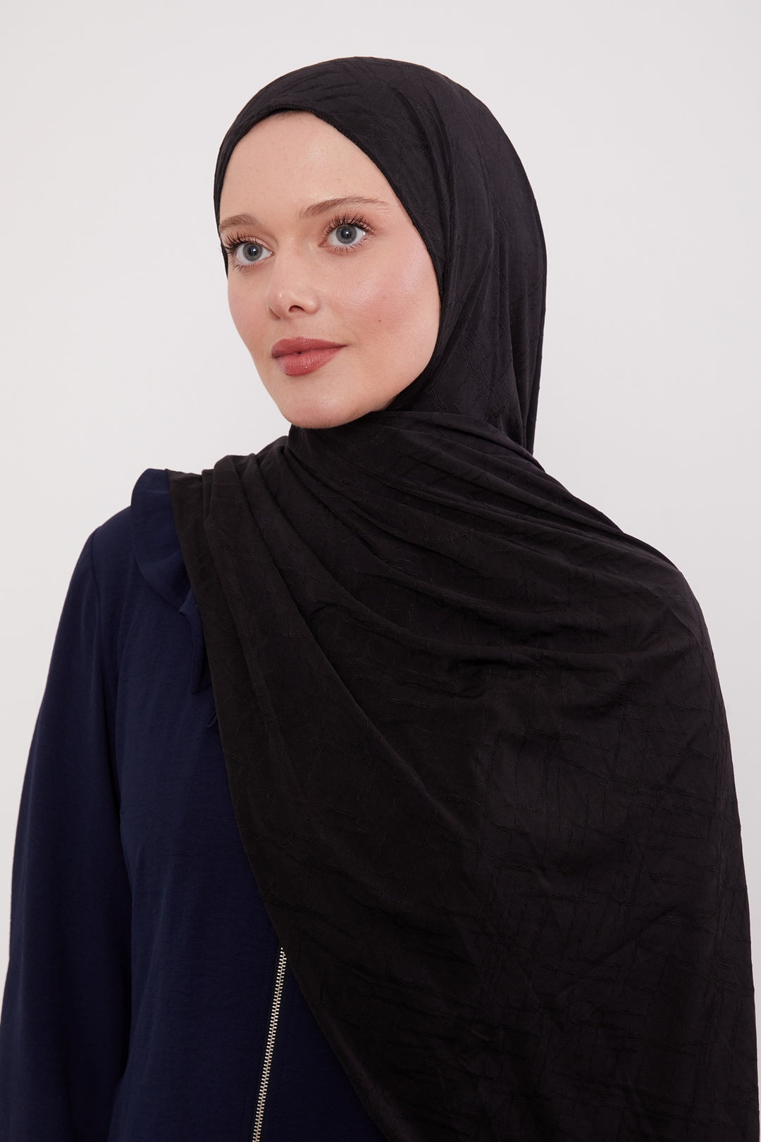 Premium Jersey Jacquard Schal- Blickdicht