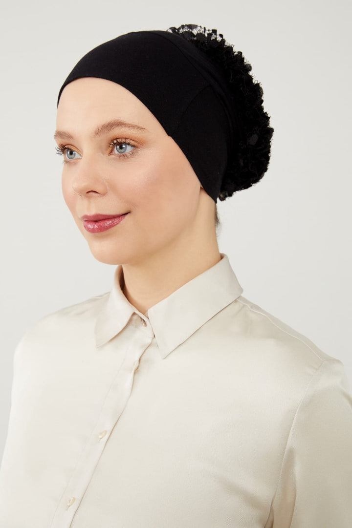Nahtlose Rüschen-Unterhaube-Bonnet mit Silikon