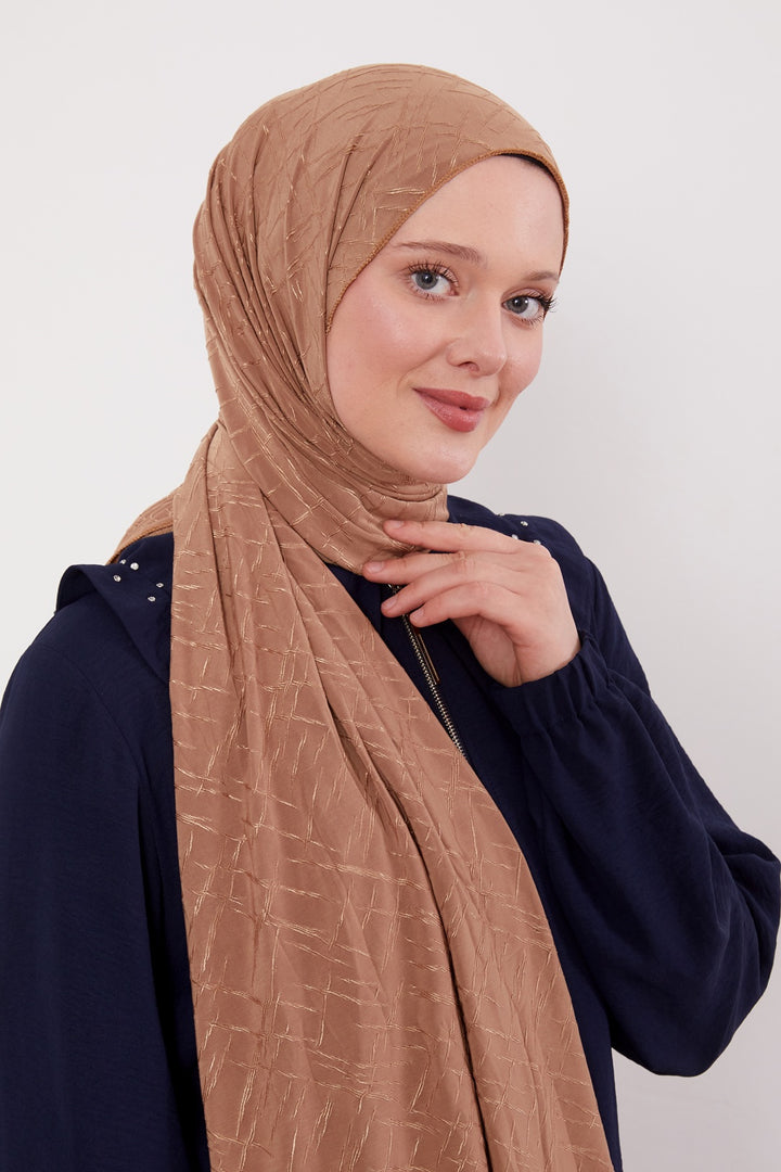 Premium Jersey Jacquard Schal- Blickdicht