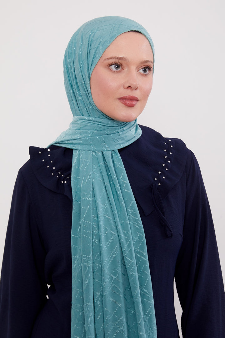 Premium Jersey Jacquard Schal- Blickdicht