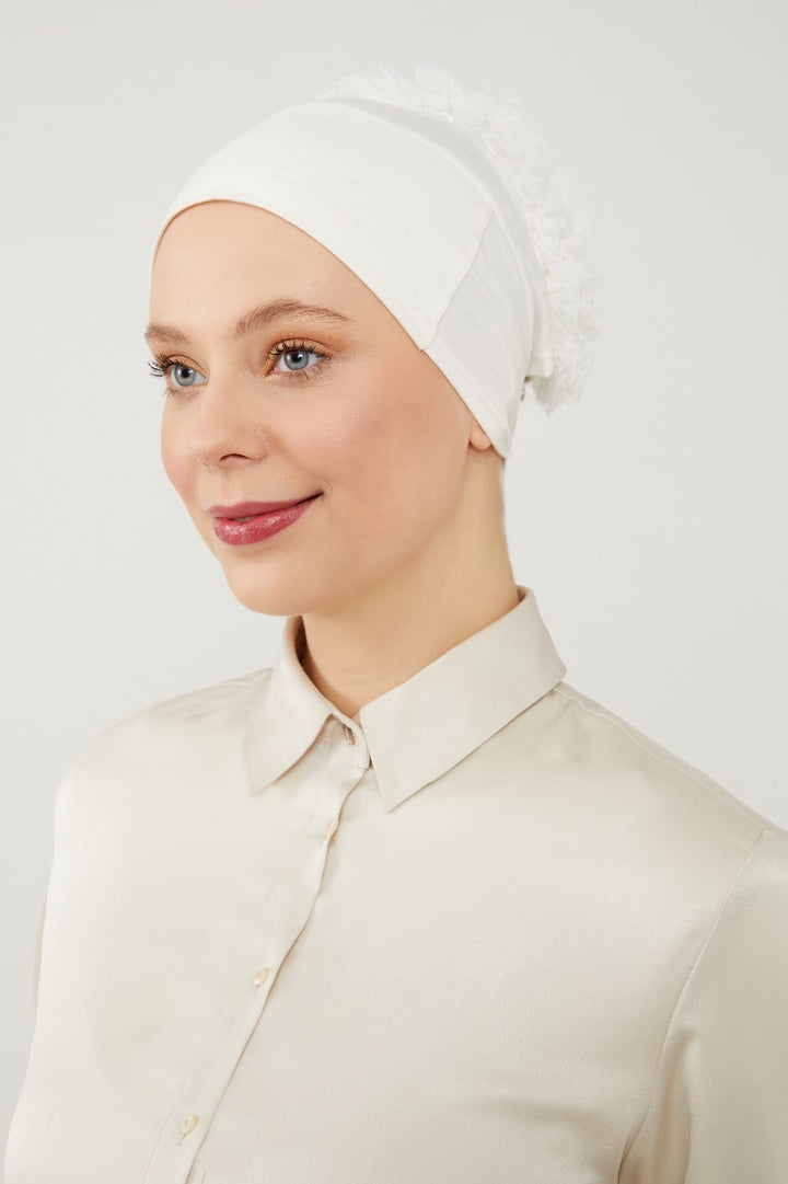 Nahtlose Rüschen-Unterhaube-Bonnet mit Silikon