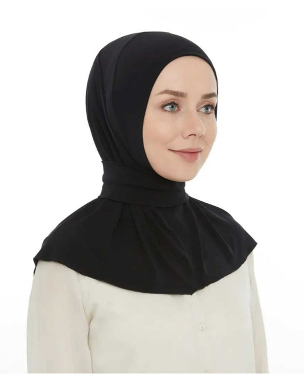 Sandy Hijab mit Druckknopfverschluss Schwarz