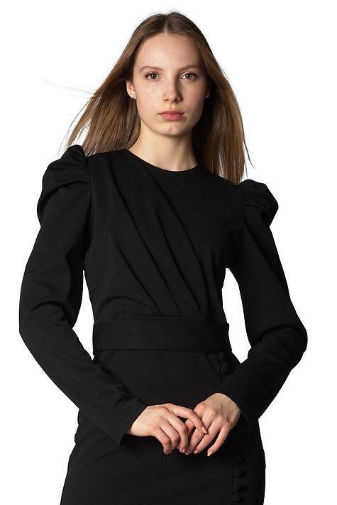 Dress - Draped Shoulder - with tie detail