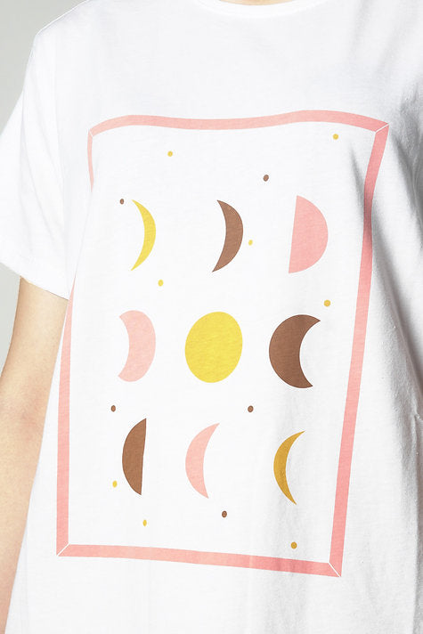 T-Shirt - Motif Lune - Blanc