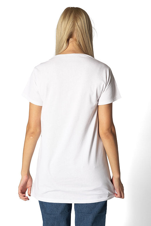 T-Shirt - Basic - Kaktüs Baskılı - Beyaz