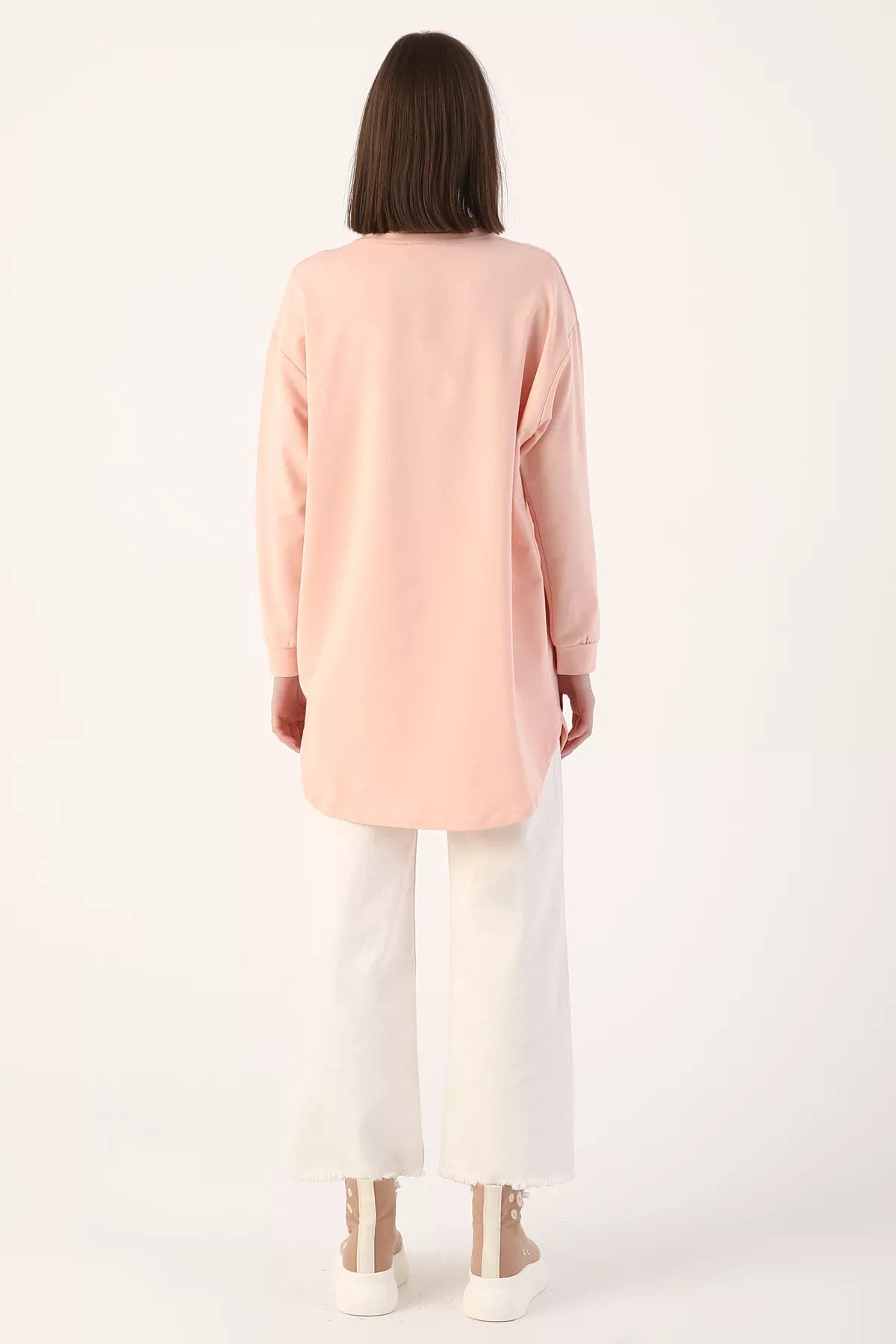 Basic sweat tunic with low sleeves